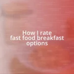 How I rate fast food breakfast options