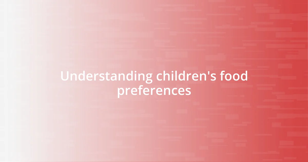 Understanding children