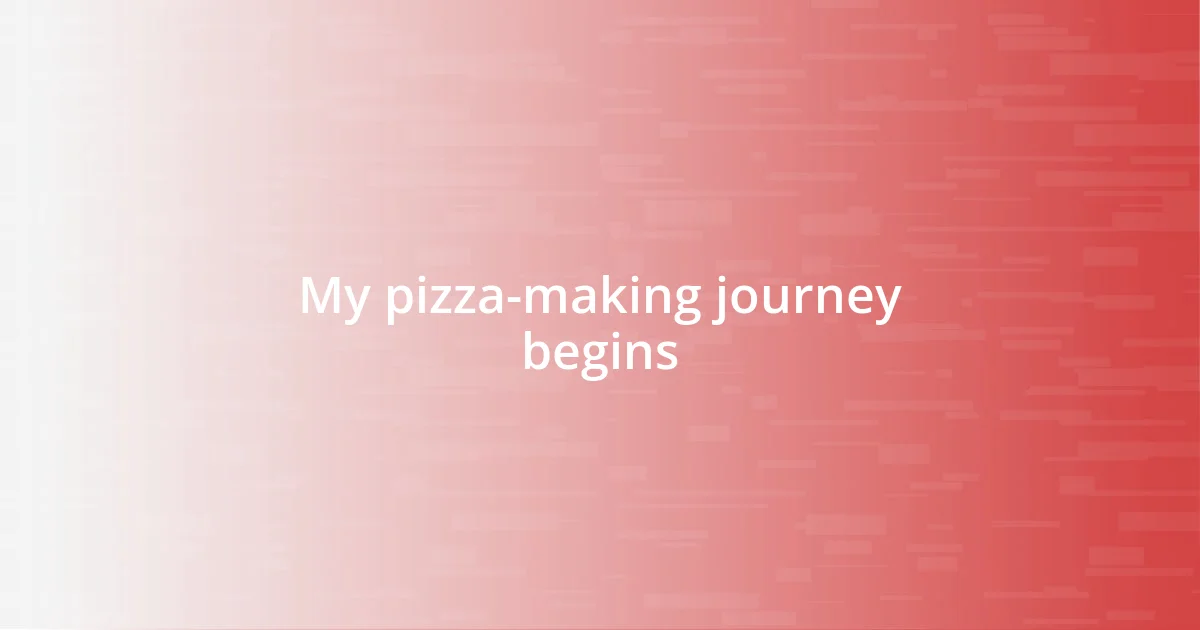 My pizza-making journey begins